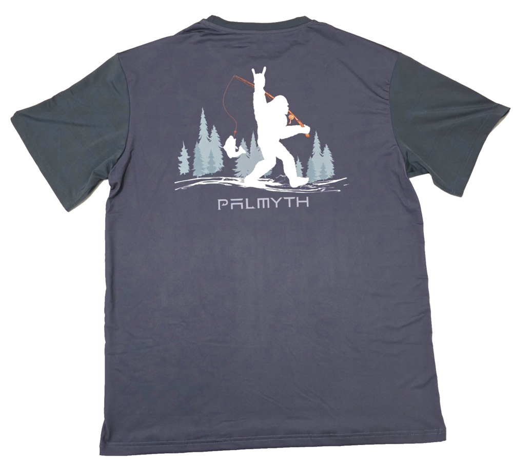 Palmyth Men's Performance Fishing Shirt Sz M Gray Bigfoot - UPF Sun Protection